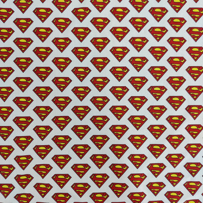 FS639_2 Superman Classic Badge | Fabric | Blue, Brand, Branded, Children, comic, comics, Cotton, Cotton SALE, dc, drape, Fabric, fashion fabric, hero, Kids, Light blue, logo, making, man, Navy, super, superhero, Superman, White | Fabric Styles