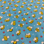 FS884 Bees Polycotton | Fabric | Animal, Bees, Children, Fabric, fashion fabric, Fox, Kid, Kids, making, Poly, Poly Cotton, Sale, sewing, Skirt, White | Fabric Styles