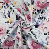 FS999 Botanic Floral | Fabric | Blossom, fabric, floral, FS426, Peony, pink rose, scuba, summer, White | Fabric Styles