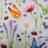 FS998 Wild Flowers | Fabric | bugs, butterfly, daisy, fabric, ladybird, lavendar, scuba, spring, summer | Fabric Styles