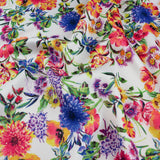 FS899 White Floral | Fabric | Fabric, fashion fabric, Floral, jersey, Purple, Sale, scuba, sewing, stretch, White | Fabric Styles