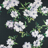FS1041 Floral Polka Dot | Fabric | Black, fabric, floral, Polka Dot, Polka Dots, polyester, Sale, spun polyester, Spun Polyester Elastane | Fabric Styles