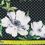 FS1041 Floral Polka Dot | Fabric | Black, fabric, floral, Polka Dot, Polka Dots, polyester, Sale, spun polyester, Spun Polyester Elastane | Fabric Styles