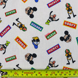 FS766_3 Disney Mickey & Friends | Fabric | blue, Brand, Branded, Children, Cotton, Denim, Disney, Donald, drape, Fabric, fashion fabric, Kids, Light blue, making, Mermaid, Mickey, Minnie, Mouse, Pink, sewing, Skirt | Fabric Styles