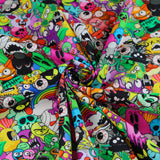 FS1106 Chilling Cuties Cotton Fabric | Fabric | Children, children's, Chilling, Cotton, Cuties, drape, Fabric, fashion fabric, Humming, Kids, making, Monster, Monsters, Monstor, Monstors, Rainbow, sewing, Skirt, Skull | Fabric Styles