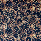 FS659 Steampunk Clocks Cotton Fabric Black | Fabric | blue, celebration, children's, Cotton, Fabric, fashion fabric, kids, sewing | Fabric Styles