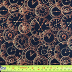 FS659 Steampunk Clocks Cotton Fabric Black | Fabric | blue, celebration, children's, Cotton, Fabric, fashion fabric, kids, sewing | Fabric Styles