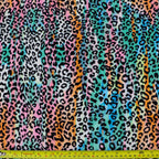 FS1128 Colour Burst Leopard Velvet Stretch Knit Fabric | Fabric | Animal, fabric, Leopard, Multicolour, purple, rainbow, Velour, Velvet | Fabric Styles