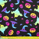 FS1126 Spooky Colourful Scuba Jersey Stretch | Fabric | black, ghost, halloween, Pumpkin, scuba, spider, Spooky | Fabric Styles