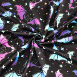 FS1124 Spooky Bats Tie Dye Scuba Jersey Stretch | Fabric | Bats, black, halloween, New, scuba, Spooky | Fabric Styles