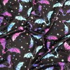 FS1124 Spooky Bats Tie Dye Scuba Jersey Stretch | Fabric | Bats, black, halloween, New, scuba, Spooky | Fabric Styles