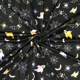 FS1127 Halloween Nightfall Scuba Jersey Stretch | Fabric | Bats, black, halloween, scuba, Spooky, Webs | Fabric Styles