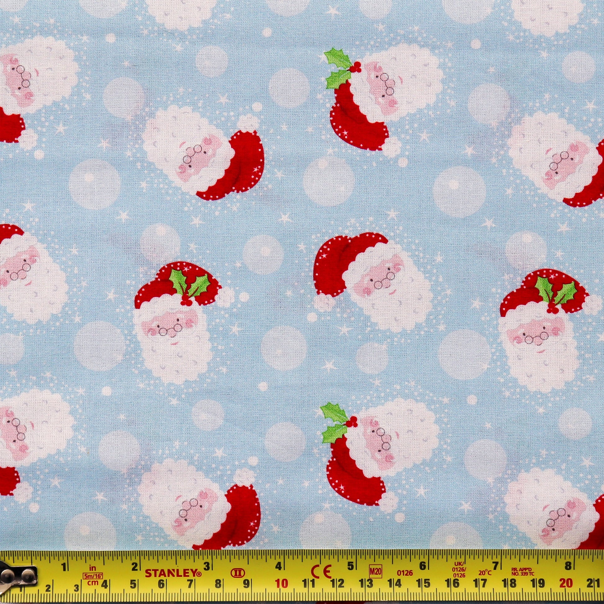 FS1160 Christmas Santa Snowglobes Cotton Fabric Blue | Fabric | 100% Cotton, Christmas, Cotton, drape, Fabric, face, fashion fabric, Hat, making, Reindeer, sewing, Sledge, sleigh, Snake, Snow, Snowflake, snowflakes, Snowing, Snowman, Snowmen, Stars, xmas | Fabric Styles