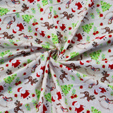 FS1161 Christmas Santa Snowglobes Friends Cotton Fabric Brown | Fabric | 100% Cotton, Christmas, Cotton, drape, Fabric, face, fashion fabric, Hat, making, Reindeer, sewing, Sledge, sleigh, Snake, Snow, Snowflake, snowflakes, Snowing, Snowman, Snowmen, Stars, xmas | Fabric Styles