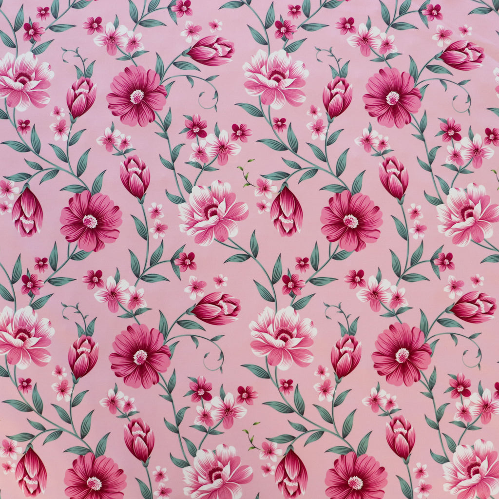FS1178 Pretty Pink Floral Print Scuba Stretch Knit Fabric – Fabric Styles
