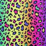 FS1184 Rainbow Hue Leopard Print Scuba Stretch Knit Fabric | Fabric | Animal, fabric, Leopard, Multicolour, New, Rainbow, scuba | Fabric Styles
