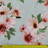 FS1181 Fresh Mint Floral Print Scuba Stretch Knit Fabric | Fabric | fabric, floral, mint, New, scuba | Fabric Styles