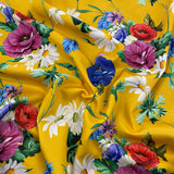 FS820 Floral | Fabric | drape, elastane, Fabric, fashion fabric, Floral, Flower, jersey, making, Polyester, Purple, Scuba, sewing, Skirt, stretch, Stretchy | Fabric Styles