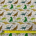 FS857 Cool Dinosaur | Fabric | Animal, Children, Colourful, Cool, Dinosaur, drape, Fabric, fashion fabric, Hearts, Kid, Kids, making, Poly, Poly Cotton, Rose, sewing, Skirt, White | Fabric Styles