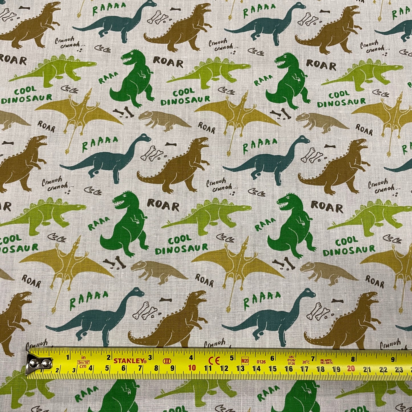 FS857 Cool Dinosaur | Fabric | Animal, Children, Colourful, Cool, Dinosaur, drape, Fabric, fashion fabric, Hearts, Kid, Kids, making, Poly, Poly Cotton, Rose, sewing, Skirt, White | Fabric Styles