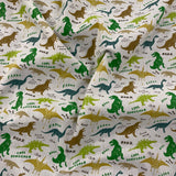 FS857 Cool Dinosaur | Fabric | Animal, Children, Colourful, Cool, Dinosaur, drape, Fabric, fashion fabric, Hearts, Kid, Kids, making, Poly, Poly Cotton, Rose, sewing, Skirt, White | Fabric Styles