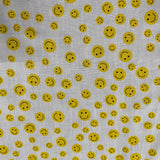 FS856_2 Smiley Emoji | Fabric | Children, Colourful, drape, Emoji, Emotion, Fabric, fashion fabric, Hearts, Kid, Kids, making, Poly, Poly Cotton, Rose, sale, sewing, Skirt, Smiley, White | Fabric Styles