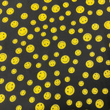 FS856_1 Smiley Emoji | Fabric | Children, Colourful, drape, Emoji, Emotion, Fabric, fashion fabric, Hearts, Kid, Kids, making, Navy, Poly, Poly Cotton, sale, sewing, Skirt, Smiley, White | Fabric Styles