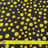 FS856_1 Smiley Emoji | Fabric | Children, Colourful, drape, Emoji, Emotion, Fabric, fashion fabric, Hearts, Kid, Kids, making, Navy, Poly, Poly Cotton, sale, sewing, Skirt, Smiley, White | Fabric Styles