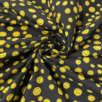 FS856_1 Smiley Emoji | Fabric | Children, Colourful, drape, Emoji, Emotion, Fabric, fashion fabric, Hearts, Kid, Kids, making, Navy, Poly, Poly Cotton, sale, sewing, Skirt, Smiley, White | Fabric Styles