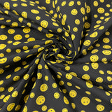 FS856_1 Smiley Emoji | Fabric | Children, Colourful, drape, Emoji, Emotion, Fabric, fashion fabric, Hearts, Kid, Kids, making, Navy, Poly, Poly Cotton, sale, sewing, Skirt, Smiley, White | Fabric Styles