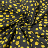 FS856_1 Smiley Emoji | Fabric | Children, Colourful, drape, Emoji, Emotion, Fabric, fashion fabric, Hearts, Kid, Kids, making, Navy, Poly, Poly Cotton, sale, sewing, Skirt, Smiley, White | Fabric Styles