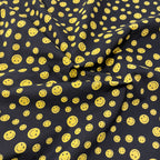 FS856_1 Smiley Emoji | Fabric | Children, Colourful, drape, Emoji, Emotion, Fabric, fashion fabric, Hearts, Kid, Kids, making, Navy, Poly, Poly Cotton, sale, sewing, Skirt, Smiley, White | Fabric Styles