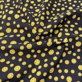 FS856_1 Smiley Emoji | Fabric | Children, Colourful, drape, Emoji, Emotion, Fabric, fashion fabric, Hearts, Kid, Kids, making, Navy, Poly, Poly Cotton, sale, sewing, Skirt, Smiley, White | Fabric Styles