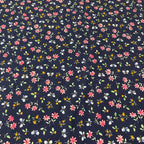 FS854_2 Navy Small Floral Cotton Poplin | Fabric | Button, Buttons, Cotton, Cotton Poplin, drape, Fabric, fashion fabric, Floral, Flower, Kids, making, Rose, Roses, Sale, sewing, Skirt, Woven | Fabric Styles