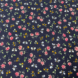 FS854_2 Navy Small Floral Cotton Poplin | Fabric | Button, Buttons, Cotton, Cotton Poplin, drape, Fabric, fashion fabric, Floral, Flower, Kids, making, Rose, Roses, Sale, sewing, Skirt, Woven | Fabric Styles
