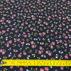 FS854_2 Navy Small Floral Cotton Poplin | Fabric | Button, Buttons, Cotton, Cotton Poplin, drape, Fabric, fashion fabric, Floral, Flower, Kids, making, Rose, Roses, Sale, sewing, Skirt, Woven | Fabric Styles