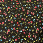 FS854_1 Black Small Floral Cotton Poplin | Fabric | Button, Buttons, Cotton, Cotton Poplin, drape, Fabric, fashion fabric, Floral, Flower, Kids, making, Rose, Roses, Sale, sewing, Skirt, Woven | Fabric Styles