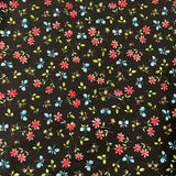 FS854_1 Black Small Floral Cotton Poplin | Fabric | Button, Buttons, Cotton, Cotton Poplin, drape, Fabric, fashion fabric, Floral, Flower, Kids, making, Rose, Roses, Sale, sewing, Skirt, Woven | Fabric Styles