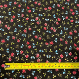 FS854_1 Black Small Floral Cotton Poplin | Fabric | Button, Buttons, Cotton, Cotton Poplin, drape, Fabric, fashion fabric, Floral, Flower, Kids, making, Rose, Roses, Sale, sewing, Skirt, Woven | Fabric Styles