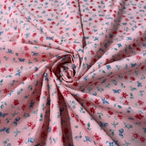FS854_3 Pink Small Floral Cotton Poplin | Fabric | Button, Buttons, Cotton, Cotton Poplin, drape, Fabric, fashion fabric, Floral, Flower, Kids, making, Rose, Roses, sale, sewing, Skirt, Woven | Fabric Styles