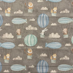 FS867 Adventures in the Sky Pathways Cotton Fabric Grey | Fabric | Clouds, Cotton, drape, Fabric, fashion fabric, Kids, making, Safari, Sale, sewing, Skirt, Woven | Fabric Styles