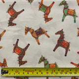 FS871 Indian Horses Cotton Fabric White | Fabric | Cotton, drape, Fabric, fashion fabric, Horses, Indian, Kids, making, sALE, sewing, Skirt, Woven | Fabric Styles
