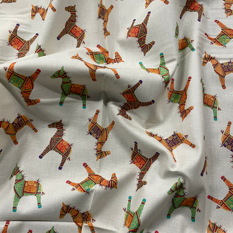 FS871 Indian Horses Cotton Fabric White | Fabric | Cotton, drape, Fabric, fashion fabric, Horses, Indian, Kids, making, sALE, sewing, Skirt, Woven | Fabric Styles