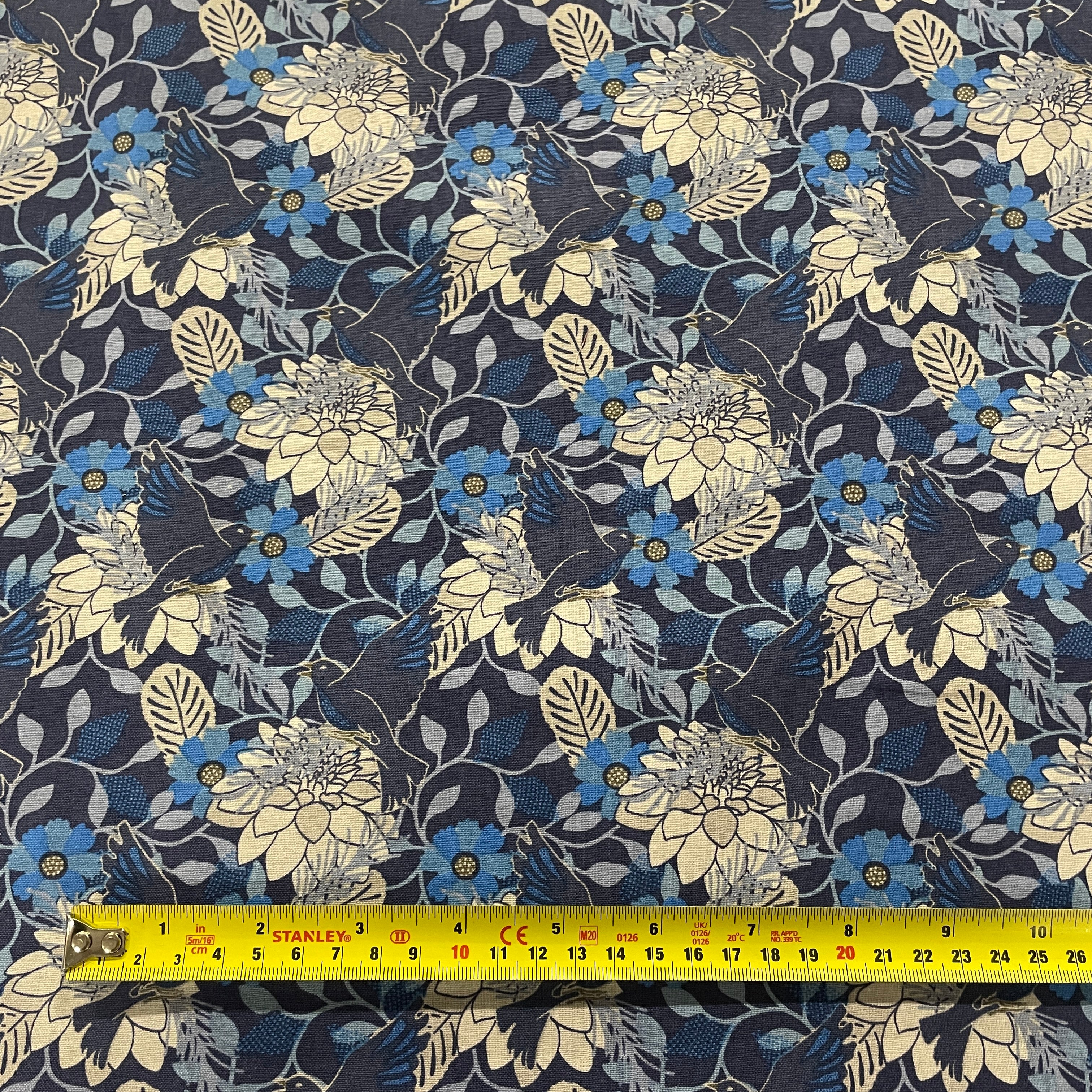 FS865 Floral Cotton Fabric Blue | Fabric | Cotton, drape, Fabric, fashion fabric, Floral, Flower, making, Rose, Roses, Sale, sewing, Skirt, Woven | Fabric Styles