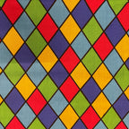 FS687_2 Royal Harlequin Polycotton | Fabric | Black, Check, drape, Fabric, fashion fabric, Harlequin, making, Multicolour, Poly, Poly Cotton, sewing, Skirt, Squares, Tartan, White | Fabric Styles