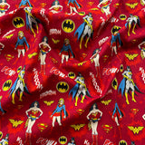 FS783_5 Heroines Stacked Girl Power DC | Fabric | Batman, Batwoman, Blue, Brand, Branded, Children, comic, comics, Cotton, Cotton SALE, dc, drape, Fabric, fashion fabric, flash, hero, Kaboom, Kids, Light blue, logo, making, man, Navy, Pow, Red, super, superhero, Superman, superwoman | Fabric Styles