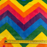 FS924 Rainbow Zigzag Cuddle Fleece Fabric | Fabric | Bright, Check, Children, Comfort, Cuddle, Cuddle fleece, Cuddly, drape, Fabric, fashion fabric, Fleece, Kids, making, Neon, Pets, Polyester, Rainbow, sewing, Skirt, White, Zigzag | Fabric Styles
