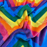 FS924 Rainbow Zigzag Cuddle Fleece Fabric | Fabric | Bright, Check, Children, Comfort, Cuddle, Cuddle fleece, Cuddly, drape, Fabric, fashion fabric, Fleece, Kids, making, Neon, Pets, Polyester, Rainbow, sewing, Skirt, White, Zigzag | Fabric Styles