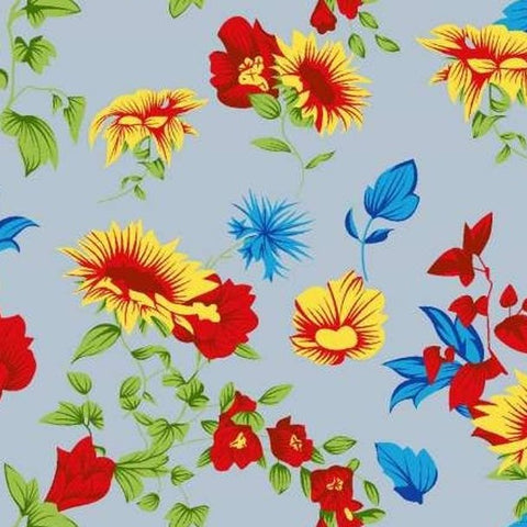 FS813_2 Silver Country Flower | Fabric | Children, Colourful, drape, Fabric, fashion fabric, Floral, Flower, Flowers, making, Navy, Poly, Poly Cotton, Rose, Sale, sewing, Skirt, White | Fabric Styles