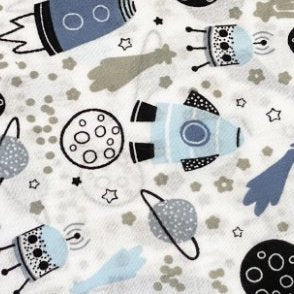 FS885_2 Space Polycotton | Fabric | Children, Fabric, fashion fabric, Kid, Kids, making, Poly, Poly Cotton, Sale, sewing, Skirt, Space, Spaceship, White | Fabric Styles
